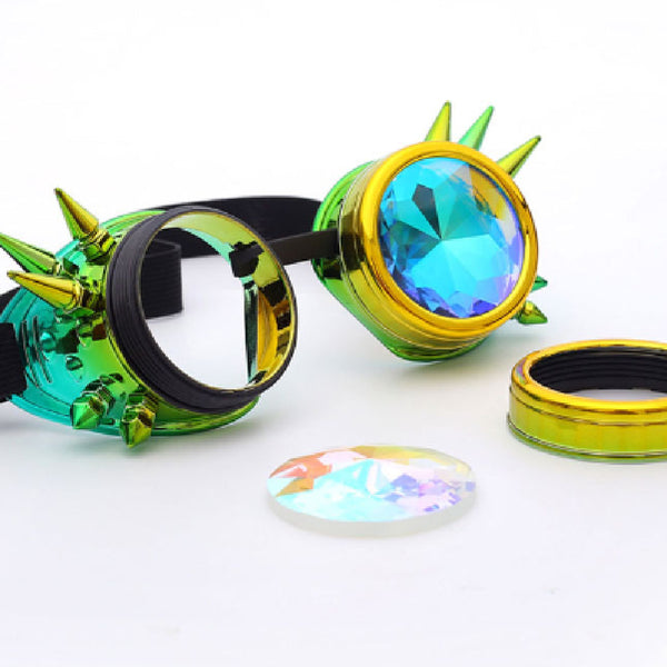 Steampunk Goggles Kaleidoscope Glasses, festival eyewear