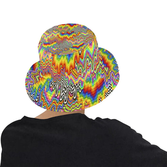 Brain Melt Drippy Rainbow Psychedelic Unisex Summer Bucket Hat Festival Drip