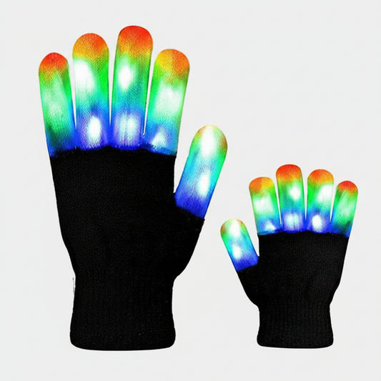 Rainbow LED Rave Gloves