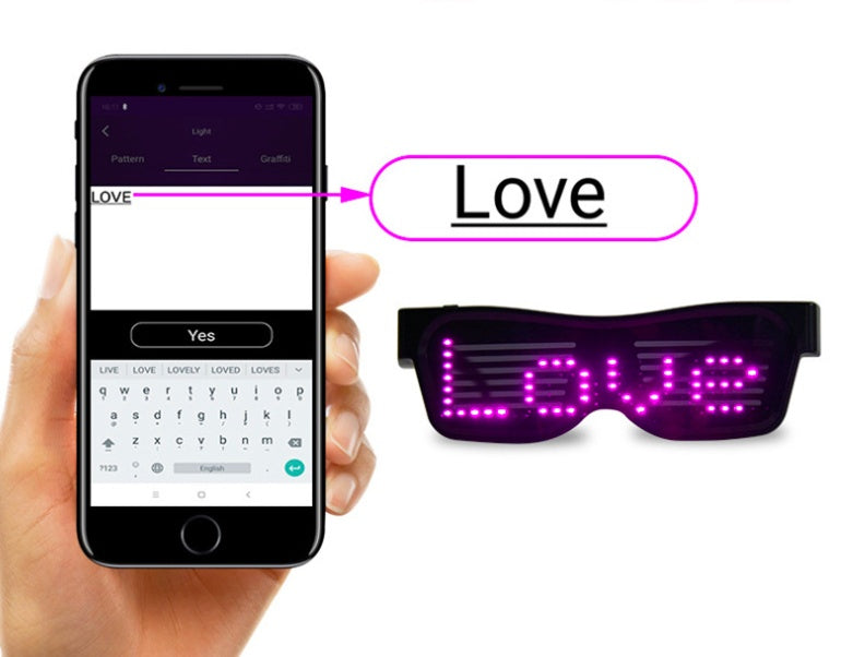 LED Pixel Rave Glasses