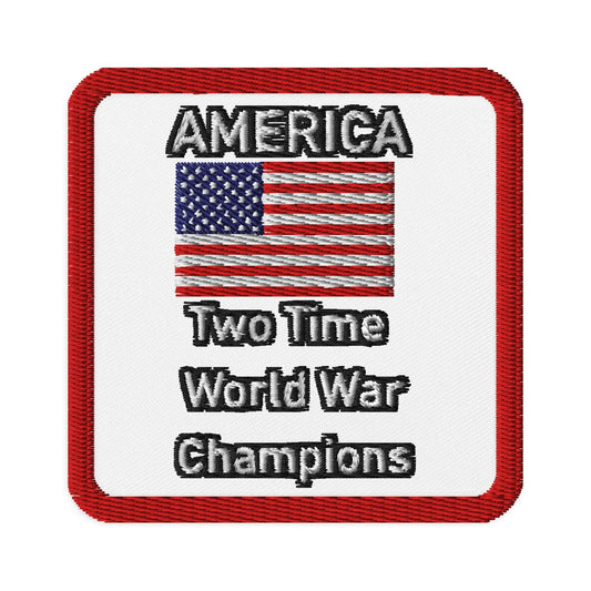 America World War Champion Embroidered Iron on Patches Festival Drip