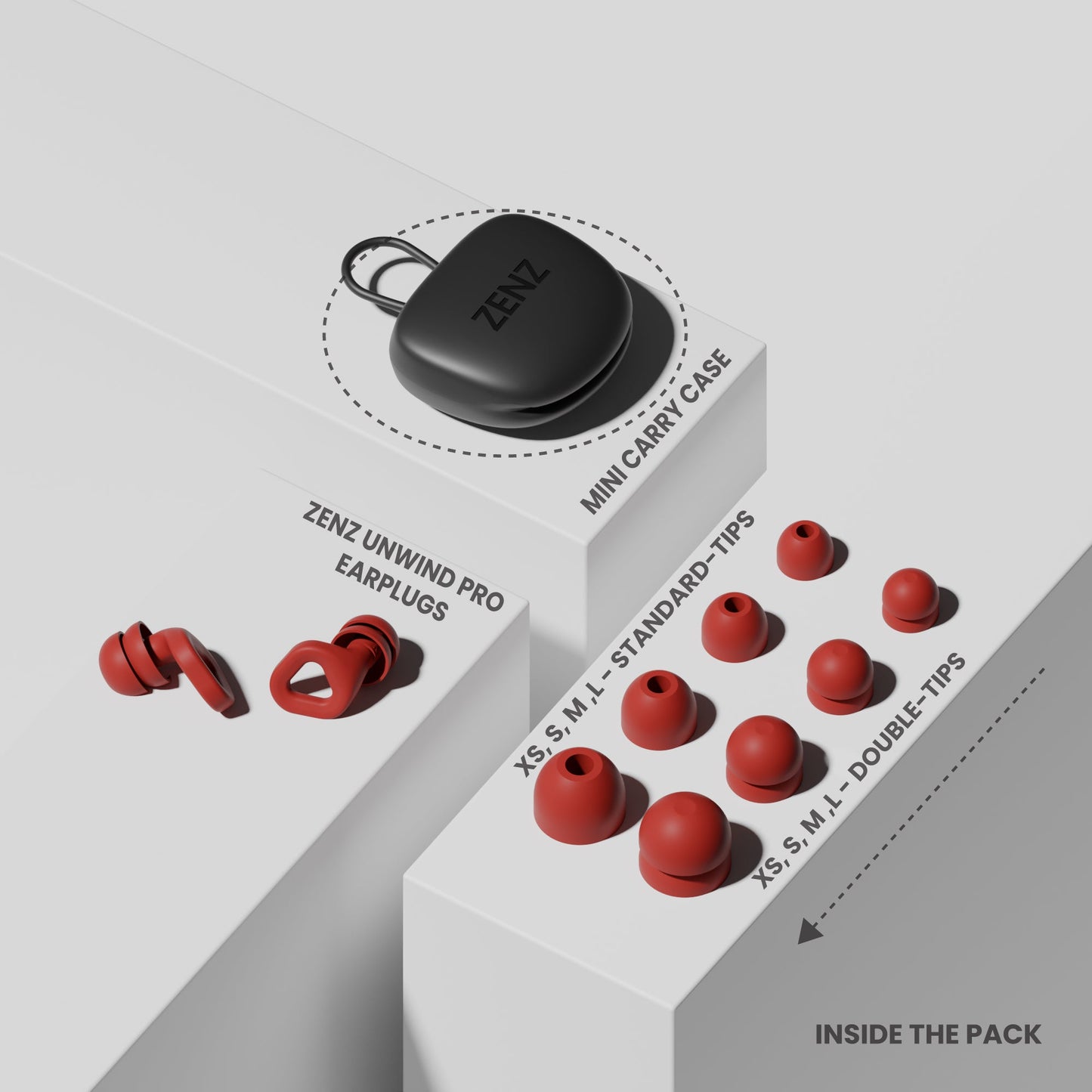Unwind Pro Earplugs - Fiery Red