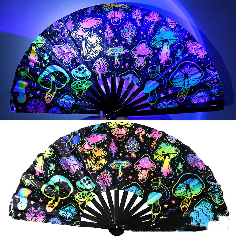 Holographic Rave Hand Fan