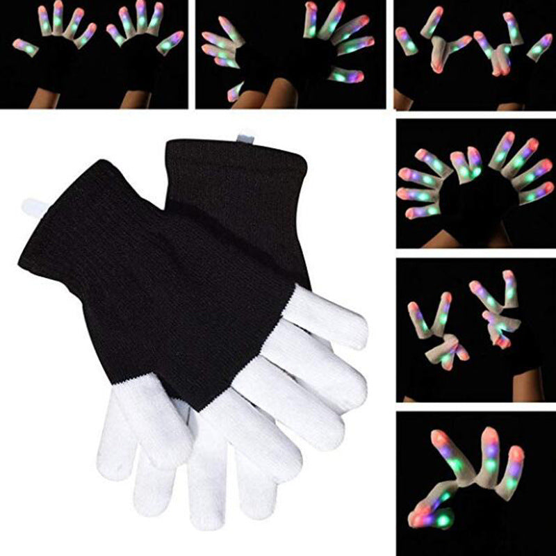 Rainbow LED Rave Gloves