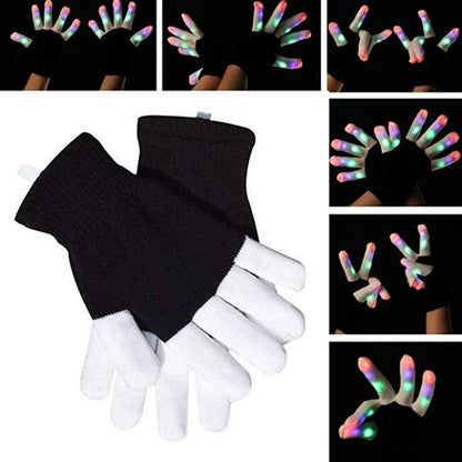 Rainbow LED Rave Gloves