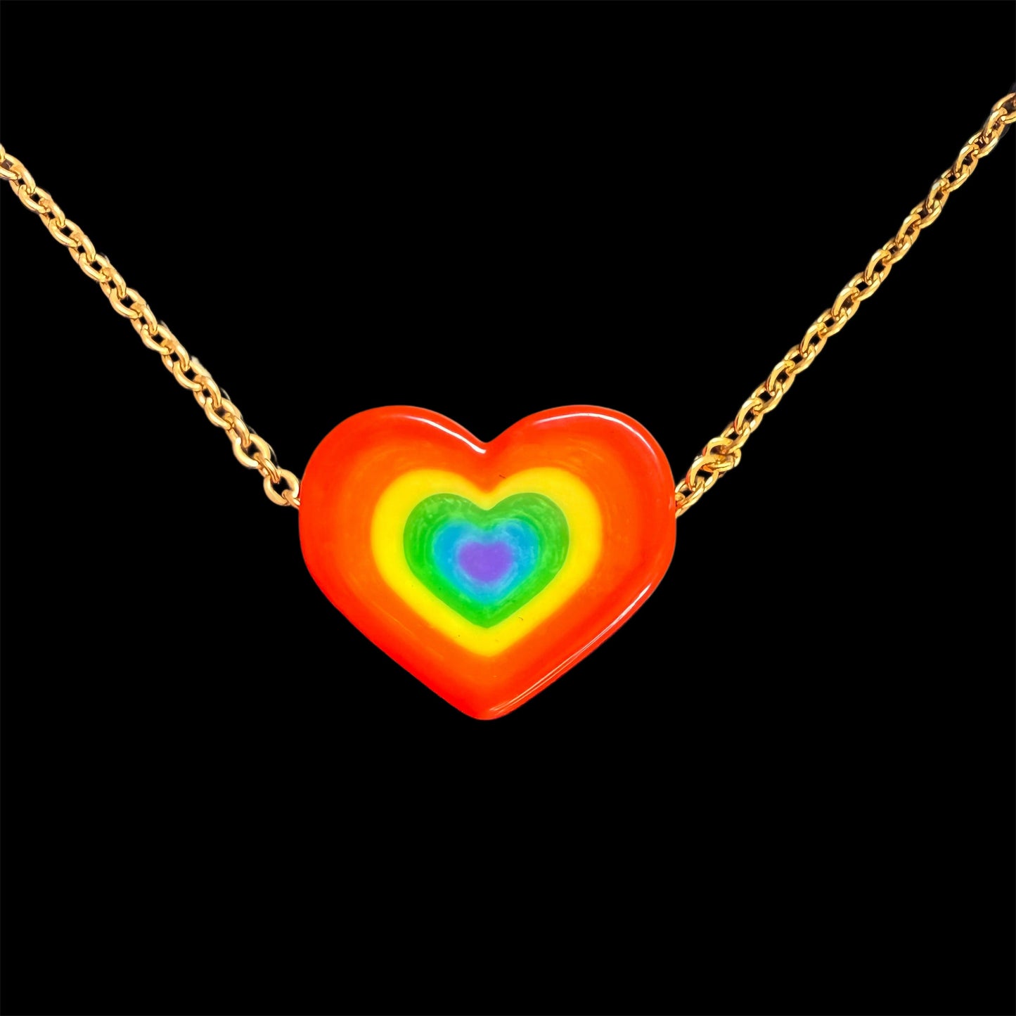 Rainbow Heart Frequency Necklace