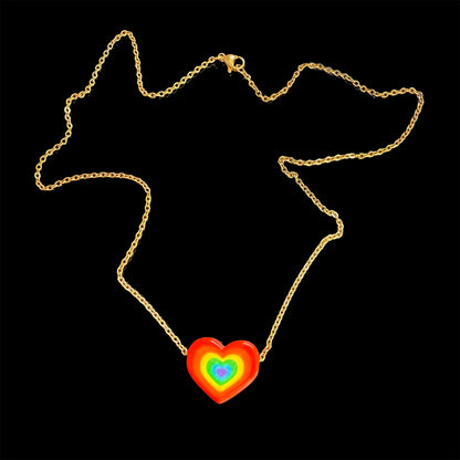Rainbow Heart Frequency Necklace
