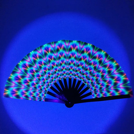 UV Reactive Rave Hand Fan