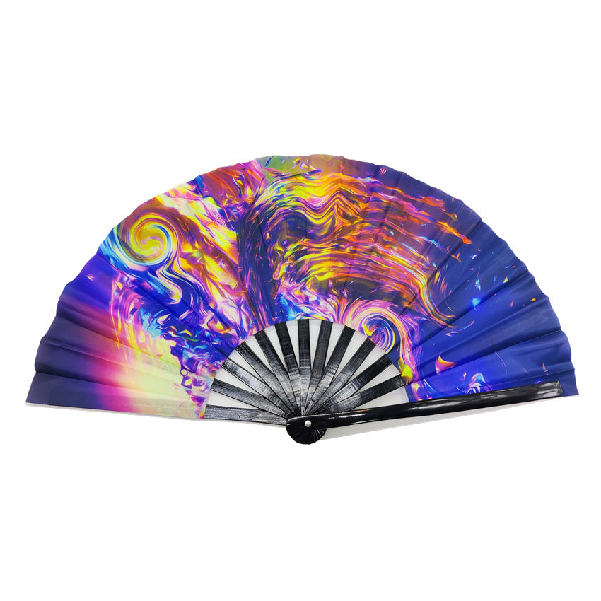 Holographic Rave Hand Fan