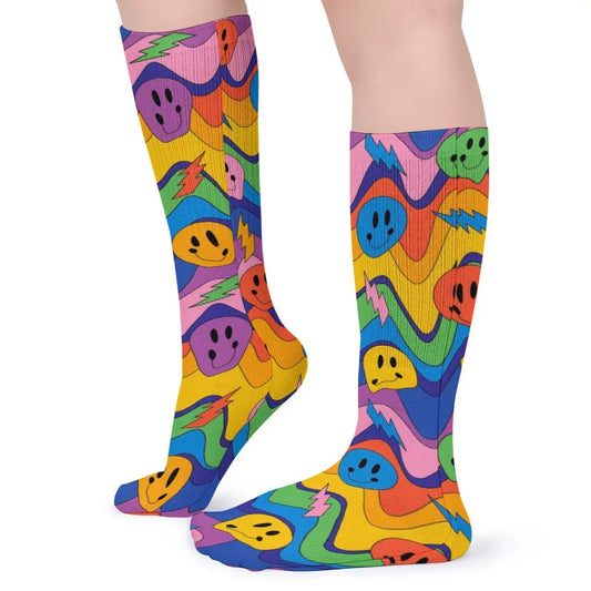 5 Pack Music Festival Socks Sweat-Proof Odor-Resistant Breathable Large Socks Festival Drip