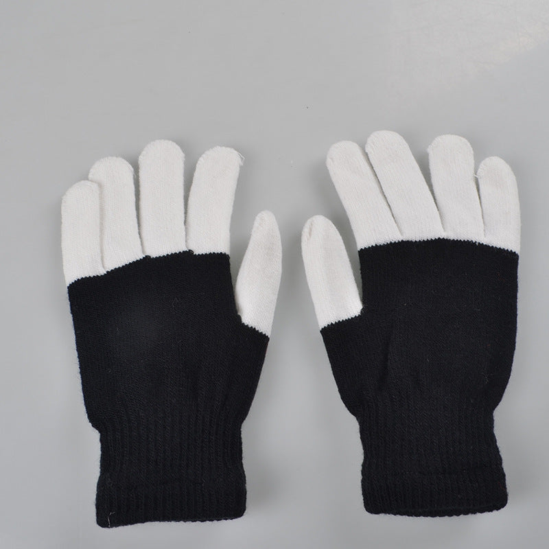 LED Rave Gloves in Black and White
