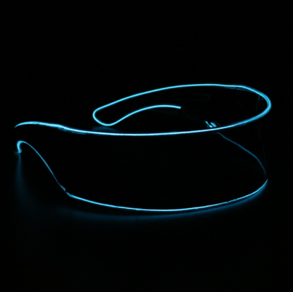 Cyber Visor LED Rave Glasses in Ice Blue / Black