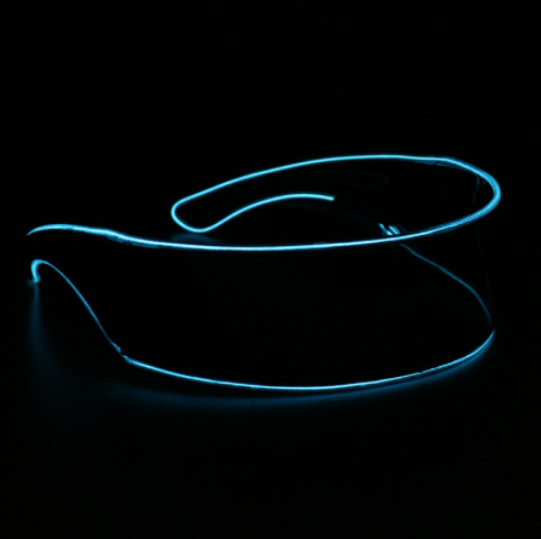 Cyber Visor LED Rave Glasses in Dark Blue / Black