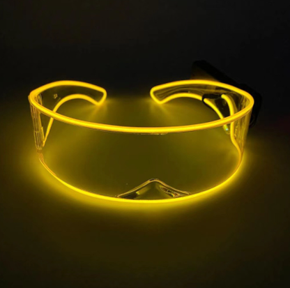 Cyber Visor LED Rave Glasses in Yellow / White