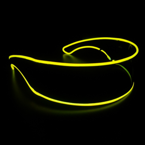 Cyber Visor LED Rave Glasses in Yellow / Black