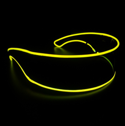 Cyber Visor LED Rave Glasses in Yellow / Black
