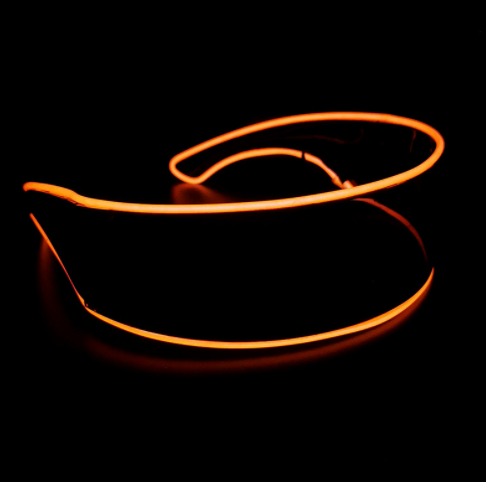 Cyber Visor LED Rave Glasses in Orange / Black