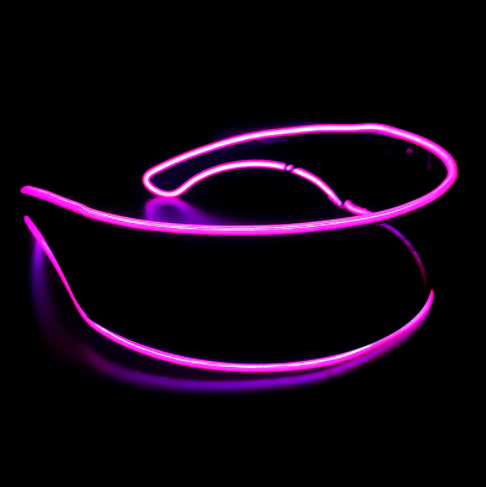 Cyber Visor LED Rave Glasses in Pink / Black
