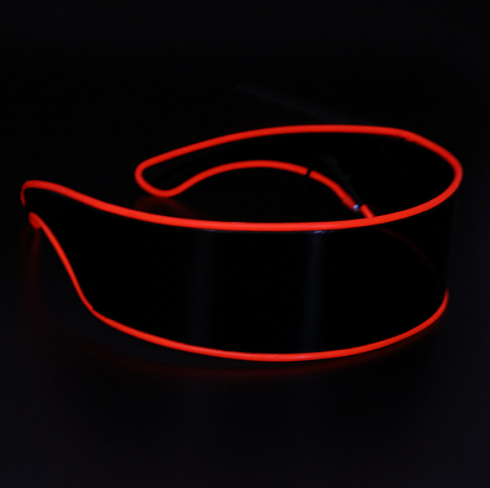 Cyber Visor LED Rave Glasses in Red / Black