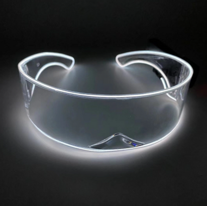 Cyber Visor LED rave glasses glowing white