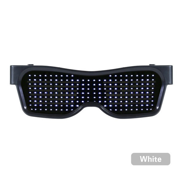 LED Pixel Rave Glasses in White light