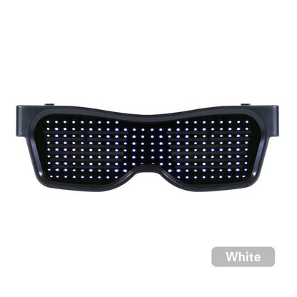 LED Pixel Rave Glasses in White light