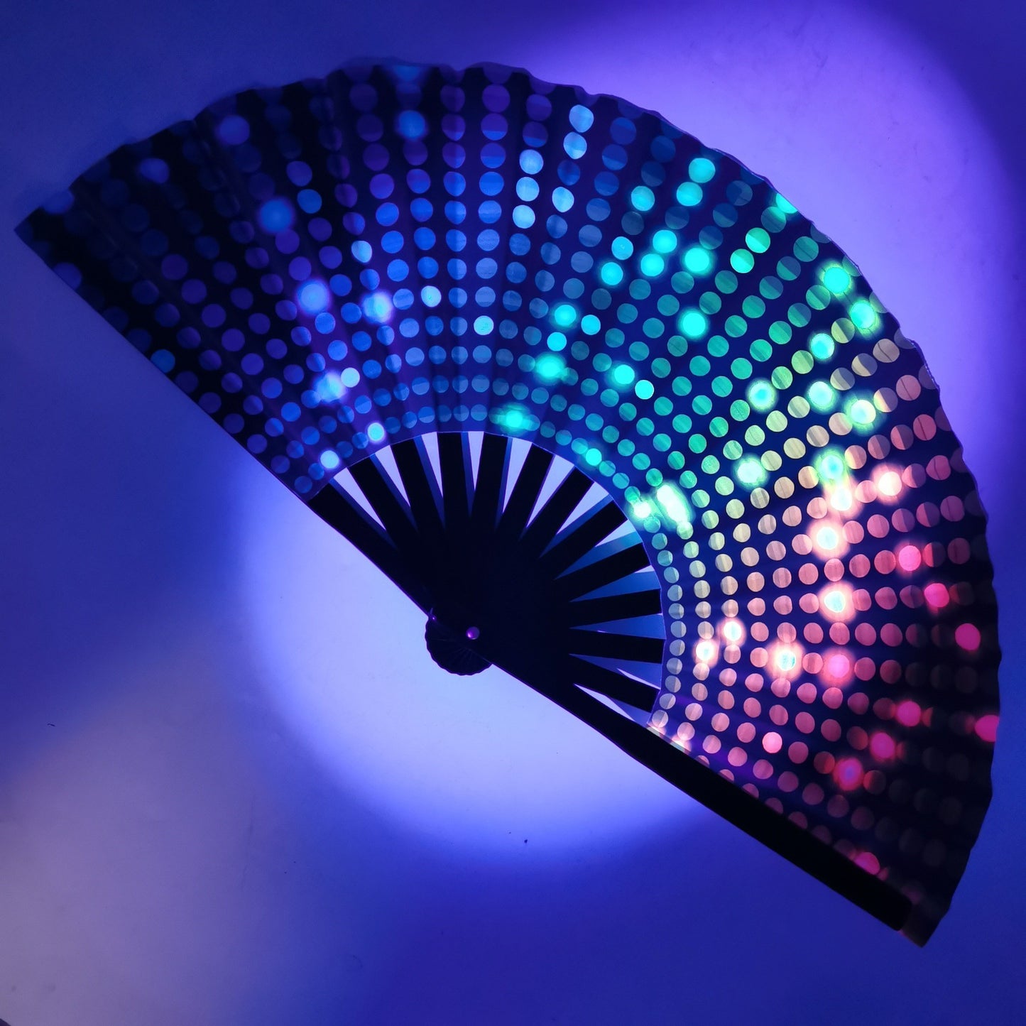 UV Reactive Rave Hand Fan