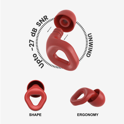 Unwind Earplugs - Fiery Red
