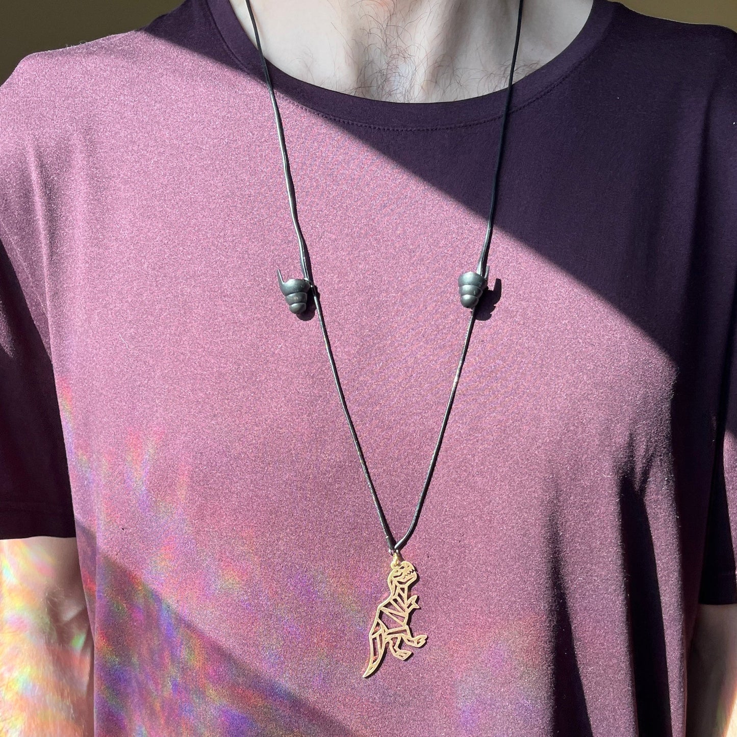 Geo Dino Earplug Necklace