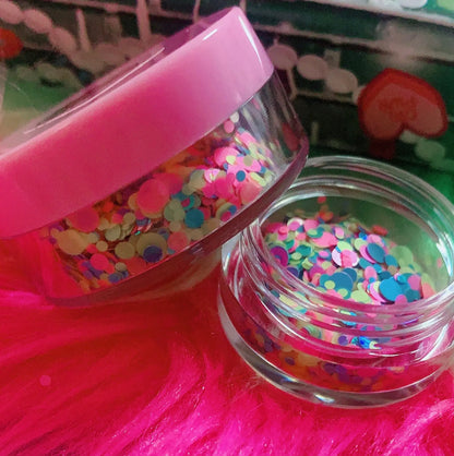 DIPPIN' DOTS *UV* Festival GlamDoll Glitter Confetti inkeddollcosmetics