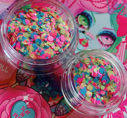 DIPPIN' DOTS *UV* Festival GlamDoll Glitter Confetti inkeddollcosmetics