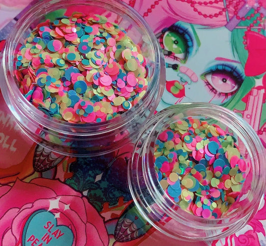 DIPPIN' DOTS *UV* Festival GlamDoll Glitter Confetti inkeddollcosmetics