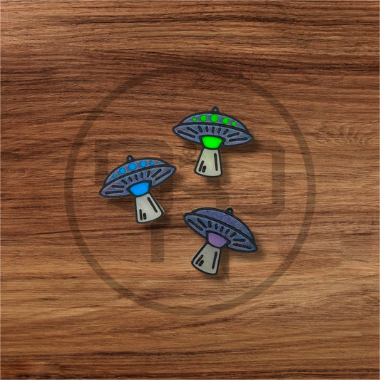 Glowing Spaceship 3D-printed kandi bead and shoe charm