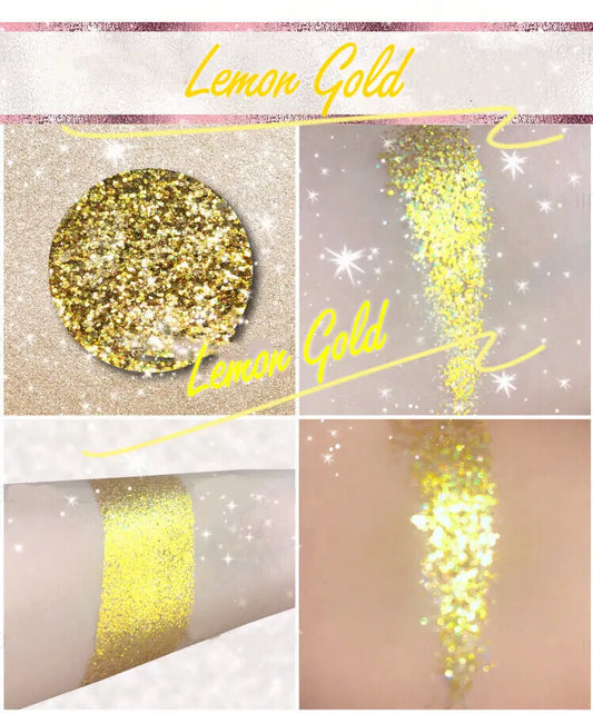 LEMON GOLD *LMT EDT* Summer Festival Pressed Glitter inkeddollcosmetics