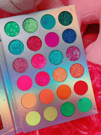 NEON LIGHTS (24PC) *BLACKLIGHT!* Pigment/Glitter Pallete! inkeddollcosmetics
