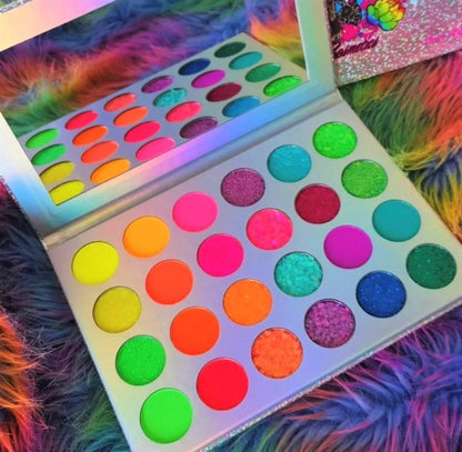 NEON LIGHTS (24PC) *BLACKLIGHT!* Pigment/Glitter Pallete! inkeddollcosmetics