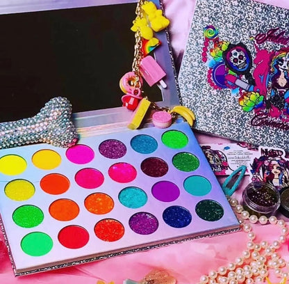 NEON LIGHTS (24PC) *BLACKLIGHT!* Pigment/Glitter Pallete! inkeddollcosmetics