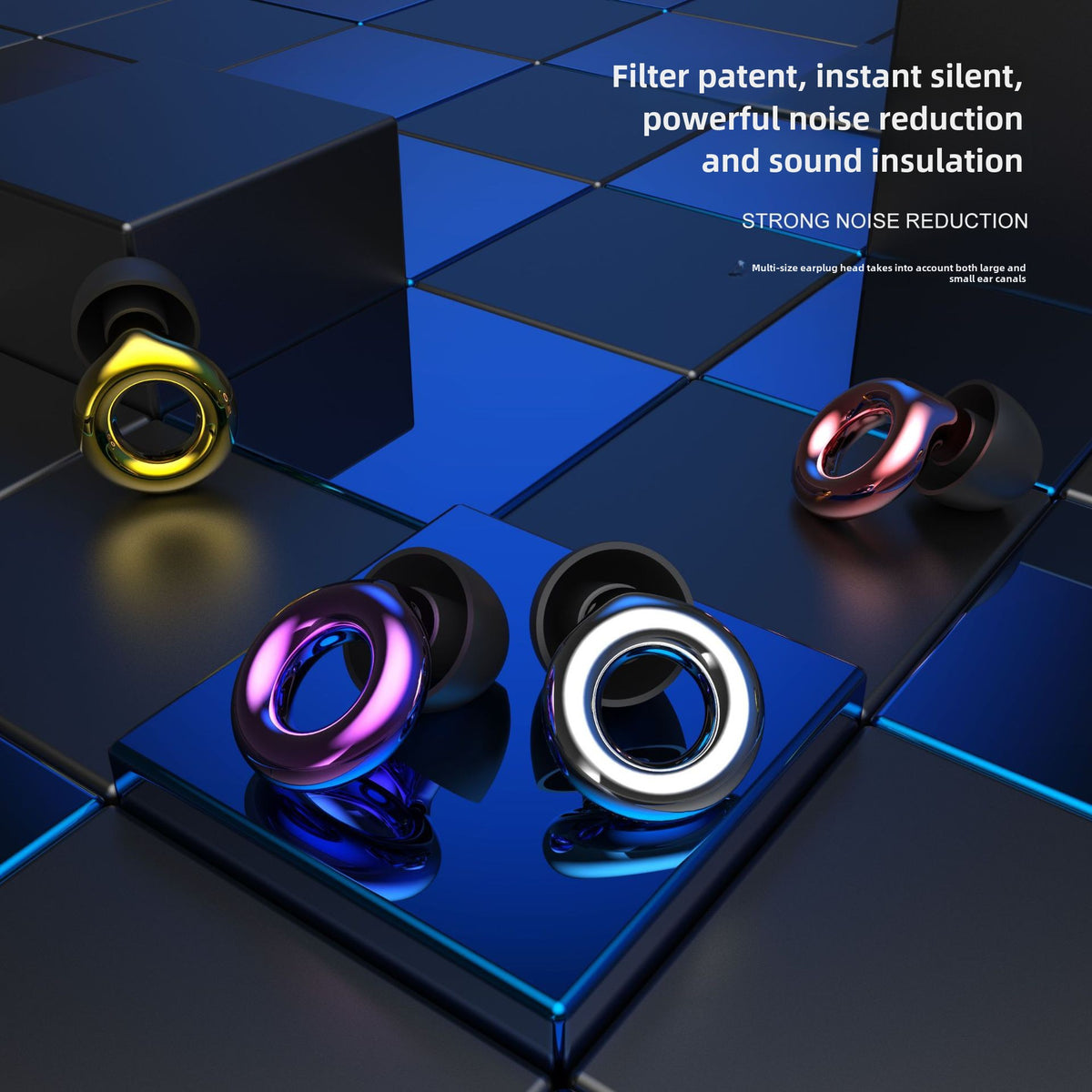 High-Fidelity Noise Reduction Earplugs, reusable silicone festival earplugs