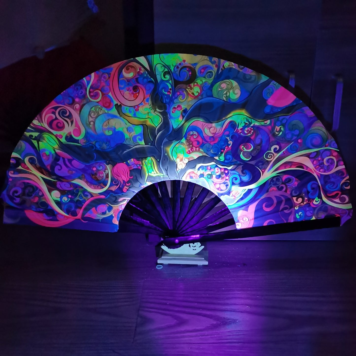 UV Reactive Rave Hand Fan