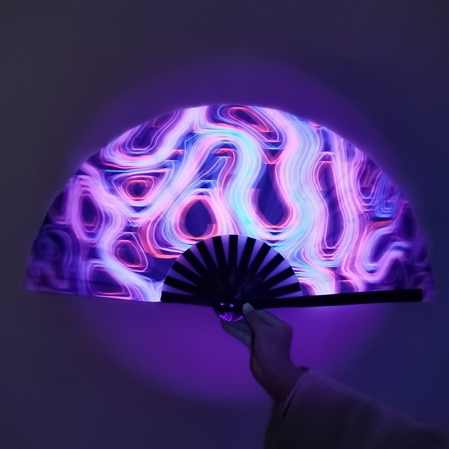 UV Reactive Rave Hand Fan