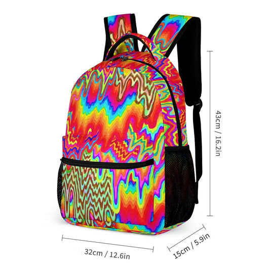 Psychedelic Backpack with Free Lunchbox and Travel Bag Included Festival Drip