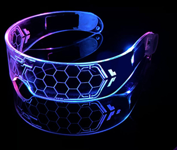 Festival LED Goggles - group shot showing multiple color modes