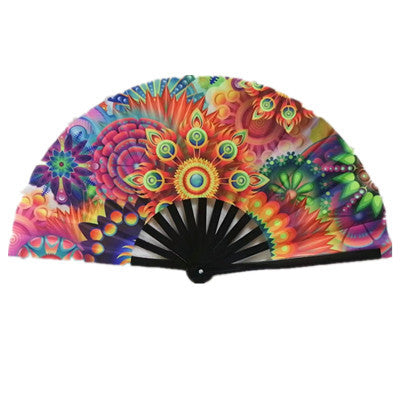UV Reactive Rave Hand Fan