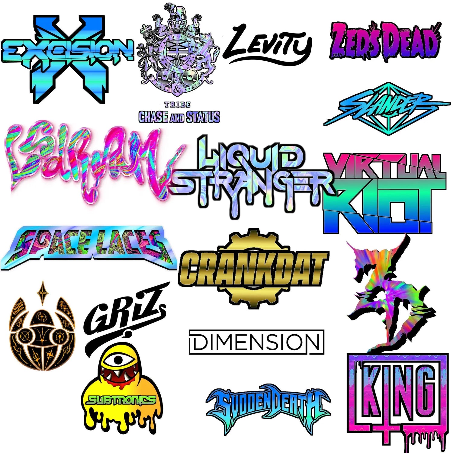 Shareable Choose Your Own Artst Logo Festival Sticker Set Festival Drip