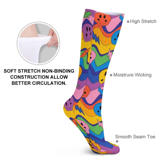 5 Pack Music Festival Socks Sweat-Proof Odor-Resistant Breathable Large Socks Festival Drip