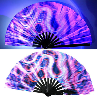 Holographic Rave Hand Fan