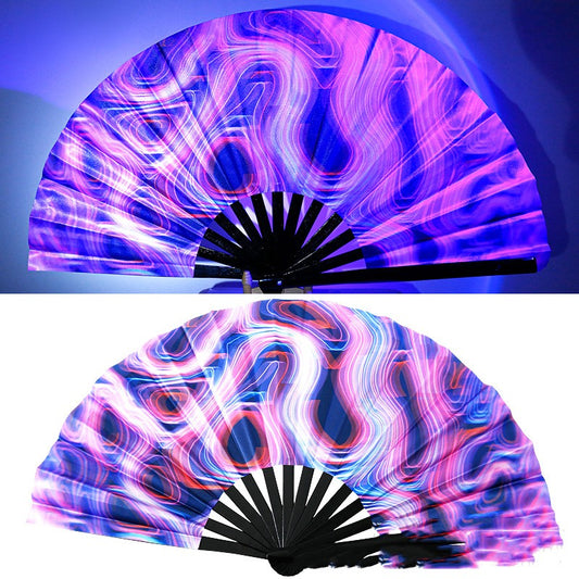 Holographic Rave Hand Fan