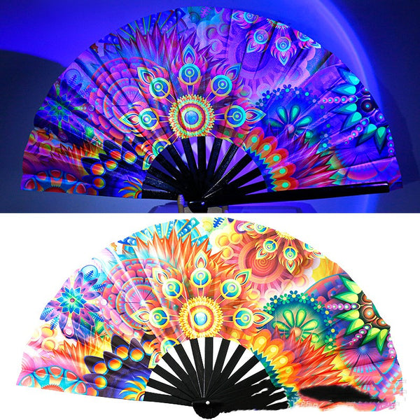 Holographic Rave Hand Fan