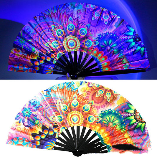Holographic Rave Hand Fan