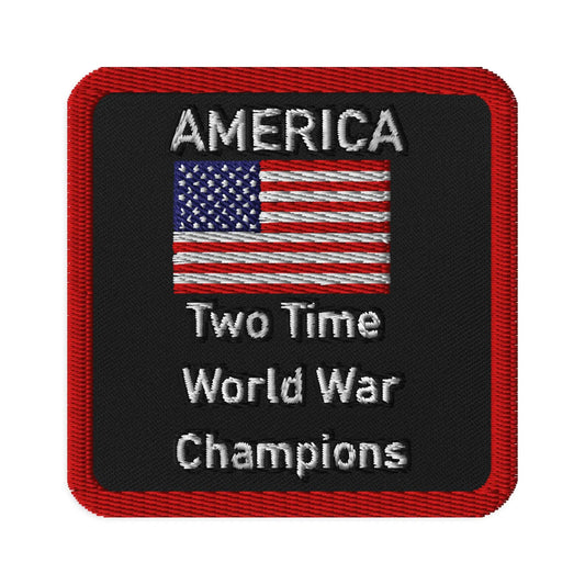 America World War Champion Embroidered Iron on Patches Festival Drip